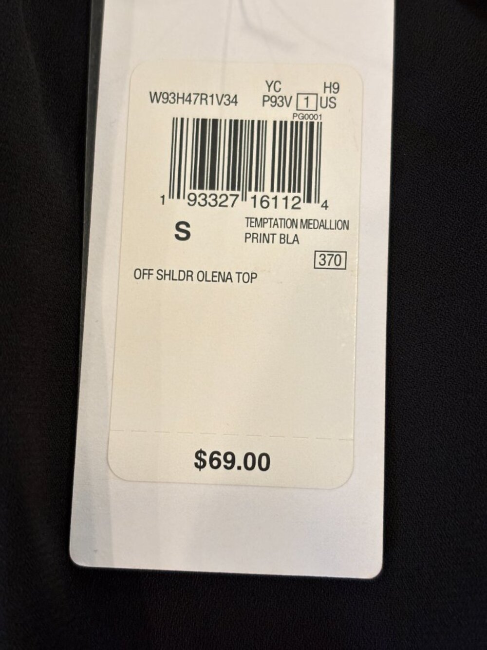 GUESS "Off Shoulder Olena Top" Medallion Print Blouse — NWT — S - Picture 5 of 7